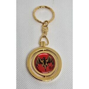 Bacardi Rum Keychain Gold Tone Logo Key Ring Vintage 1862 Barware Collectible 04